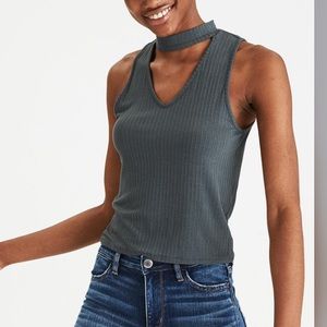 NWOT Black ribbed tank with choker